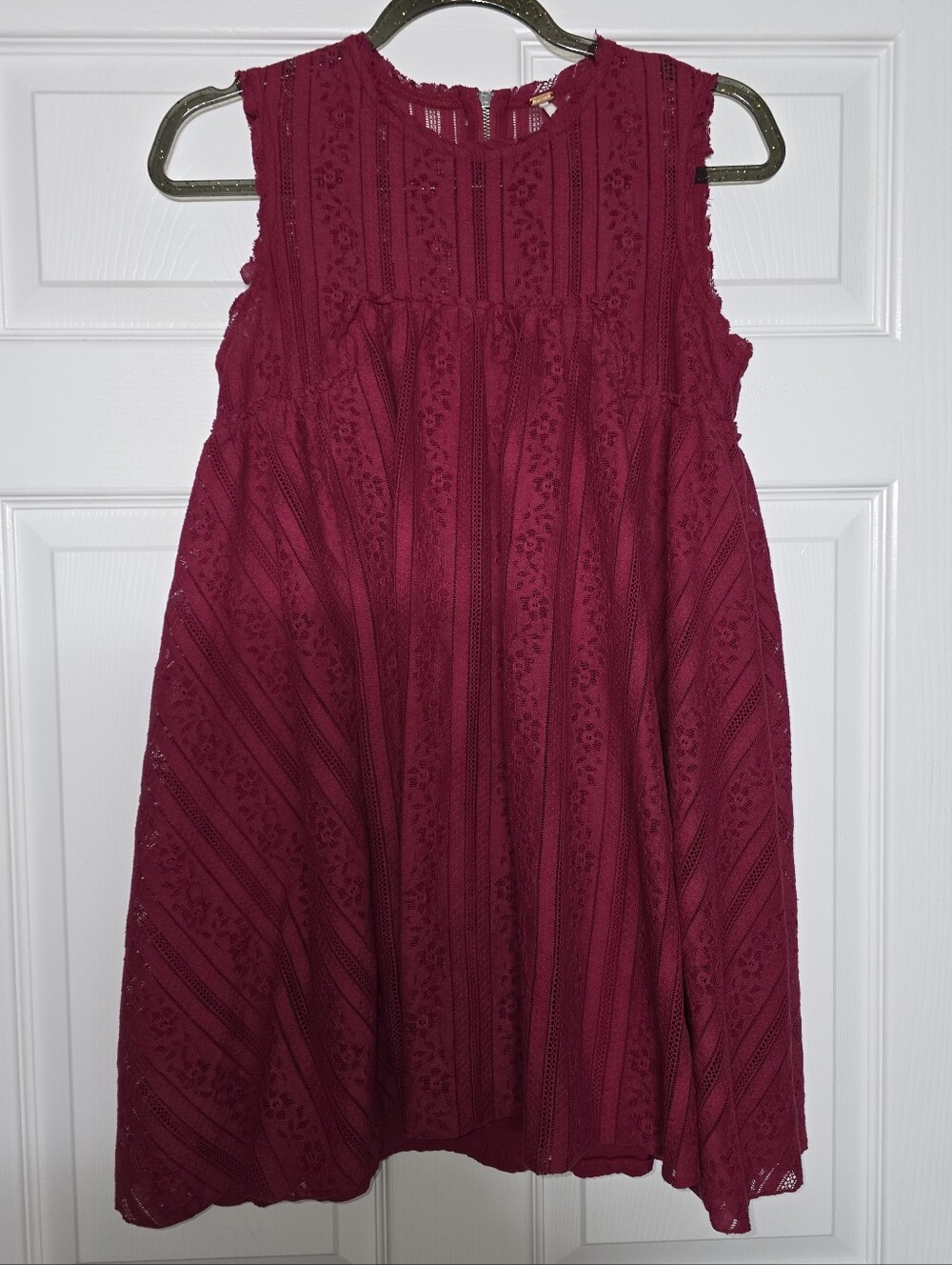 Red Lace Free People Babydoll Mini Dress Size S
